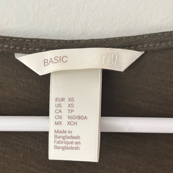 H&M Army Green Mini Sundress Cap Sleeve Cinch Waist Pockets Size XS - Picture 3 of 8